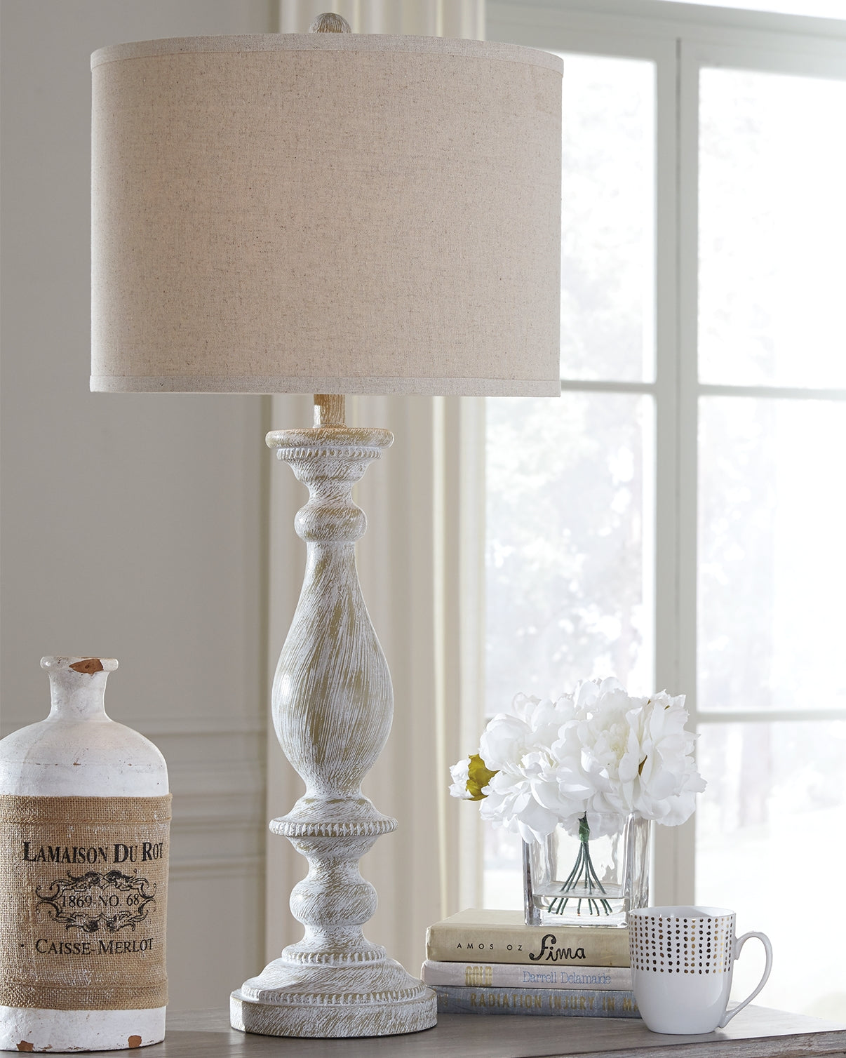 Hoover Furniture Outlet - Ashley Furniture - Bernadate Table Lamp (Set of 2) - Poly Table Lamp (Set of 2) - L235344