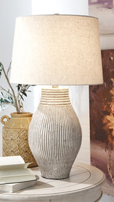 Hoover Furniture Outlet - Ashley Furniture - Layal Table Lamp - Paper Table Lamp (1/CN) - L235634