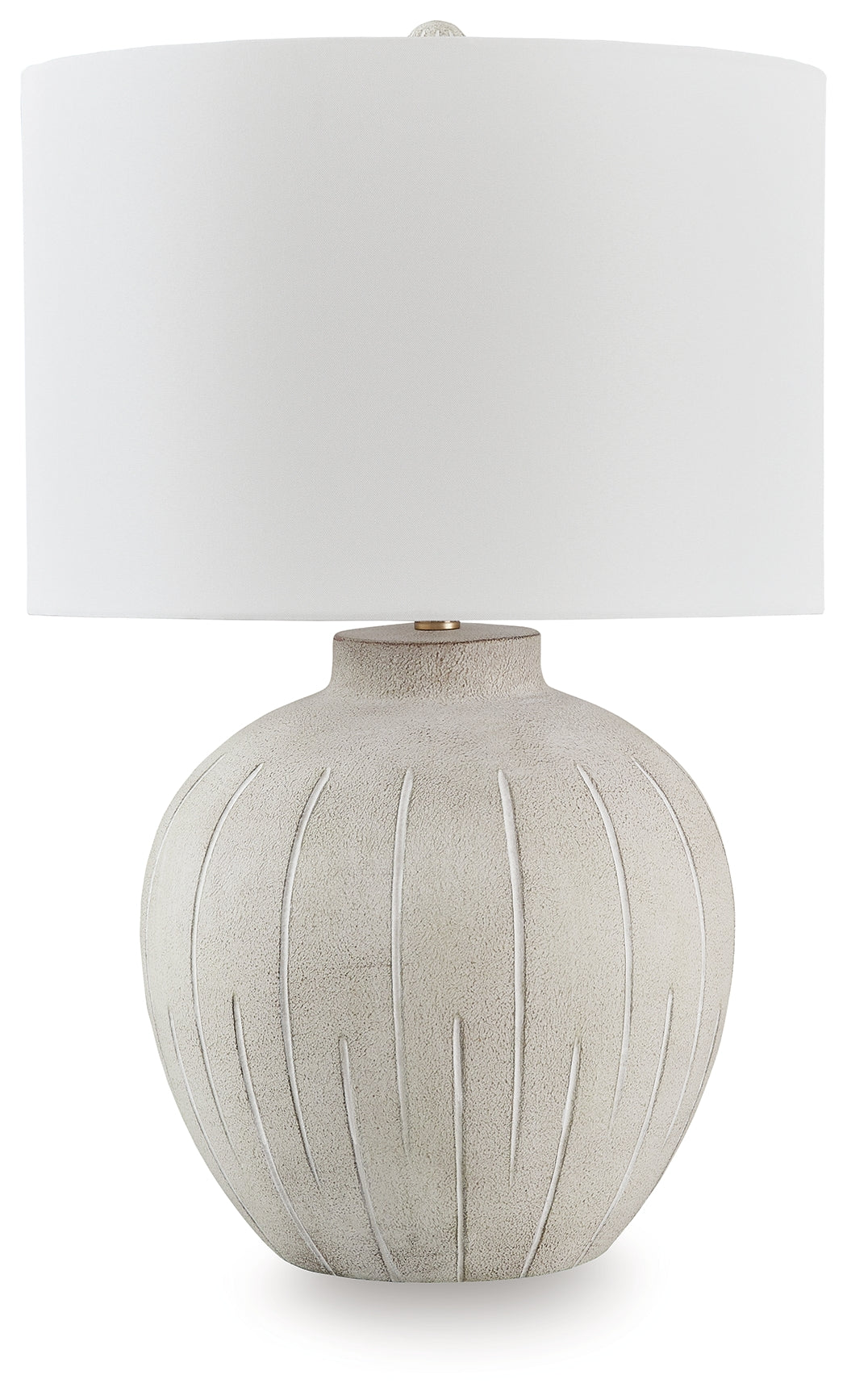 Hoover Furniture Outlet - Ashley Furniture - Calbert Table Lamp - Poly Table Lamp (1/CN) / Warm Gray - L235824