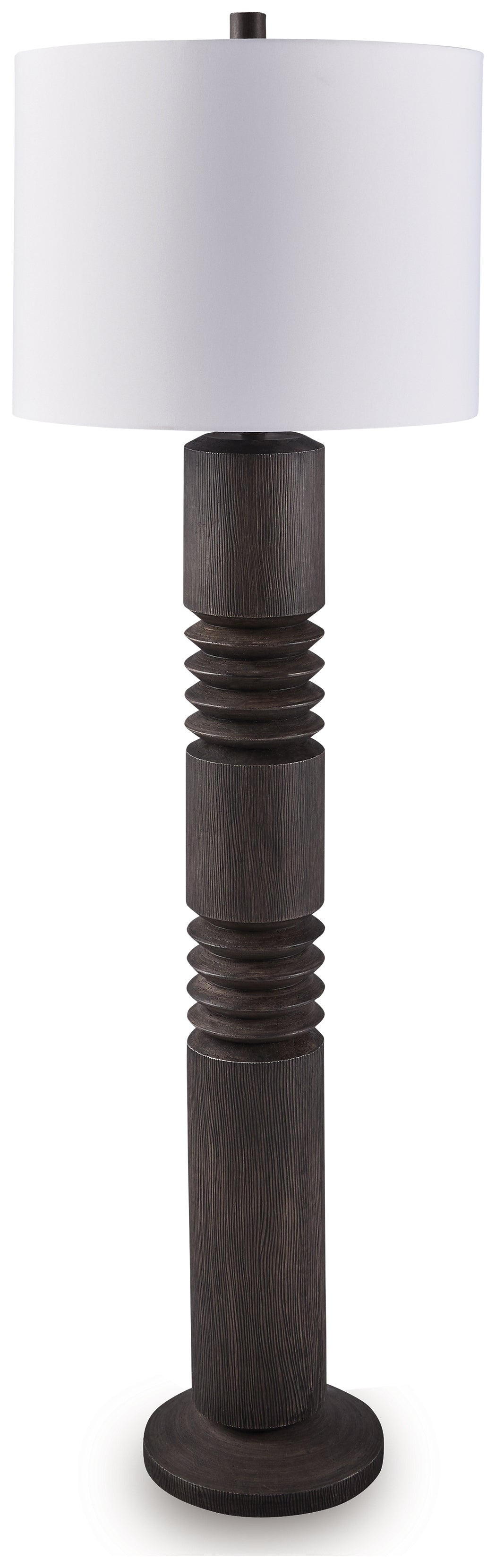 Hoover Furniture Outlet - Ashley Furniture - Fainwell Floor Lamp - Poly Floor Lamp (1/CN) / Distressed Black - L235861