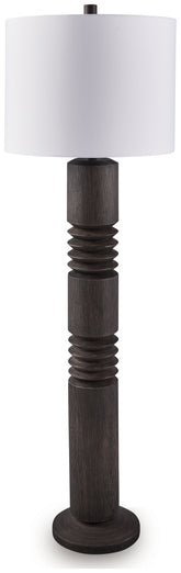 Hoover Furniture Outlet - Ashley Furniture - Fainwell Floor Lamp - Poly Floor Lamp (1/CN) / Distressed Black - L235861