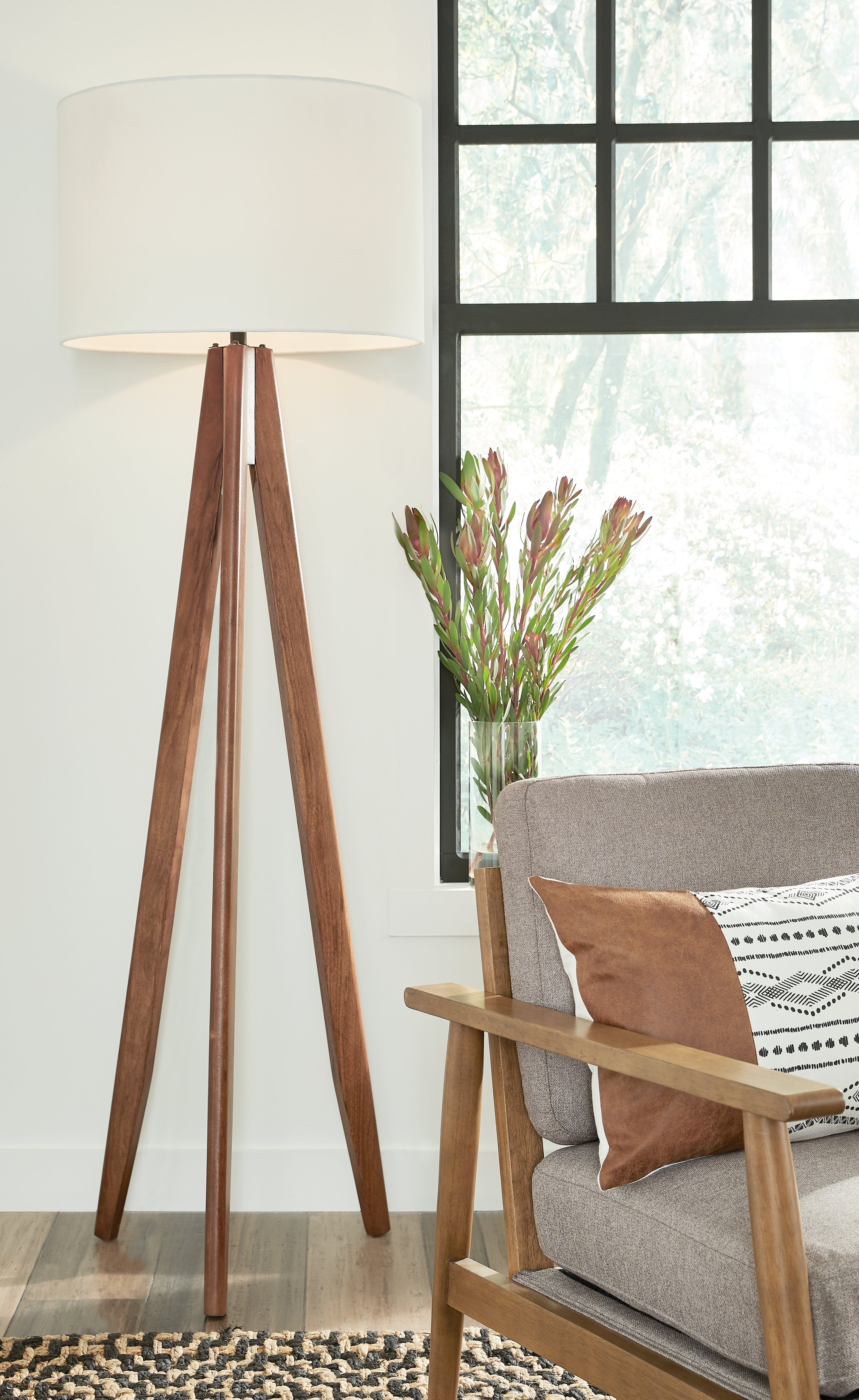 Hoover Furniture Outlet - Ashley Furniture - Dallson Floor Lamp - Wood Floor Lamp (1/CN) - L329011