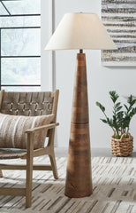 Hoover Furniture Outlet - Ashley Furniture - Danset Floor Lamp - Wood Floor Lamp (1/CN) - L329101