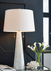 Hoover Furniture Outlet - Ashley Furniture - Laurellen Table Lamp - Alabaster Table Lamp (1/CN) - L429064