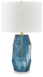 Hoover Furniture Outlet - Ashley Furniture - Tallow Table Lamp - Glass Table Lamp (1/CN) / Blue - L430854