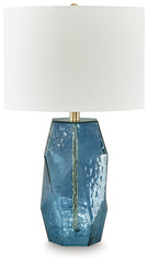 Hoover Furniture Outlet - Ashley Furniture - Tallow Table Lamp - Glass Table Lamp (1/CN) / Blue - L430854