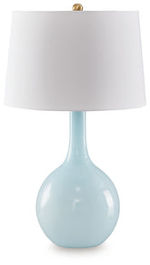 Hoover Furniture Outlet - Ashley Furniture - Rylanton Table Lamp - Glass Table Lamp (1/CN) / Aqua - L430874