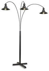 Hoover Furniture Outlet - Ashley Furniture - Sheriel Floor Lamp - Metal Arc Lamp (1/CN) / Black - L725059