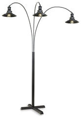 Hoover Furniture Outlet - Ashley Furniture - Sheriel Floor Lamp - Metal Arc Lamp (1/CN) / Black - L725059