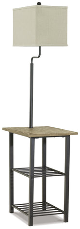 Hoover Furniture Outlet - Ashley Furniture - Shianne Floor Lamp - Metal Tray Lamp (1/CN) / Black - L734031