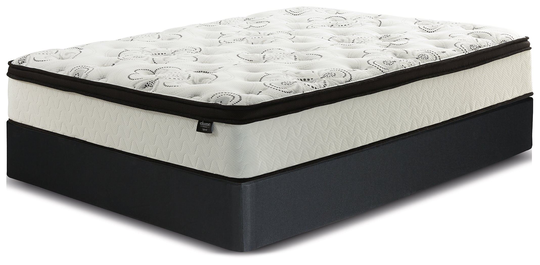 Hoover Furniture Outlet - Ashley Furniture - Chime 12 Inch Hybrid California King Mattress and Foundation Set - California King Mattress and Foundation Set - M697M1