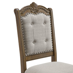 Madison Park Dining Side Chair with Beige Fabric in Walnut (2 Per Carton)