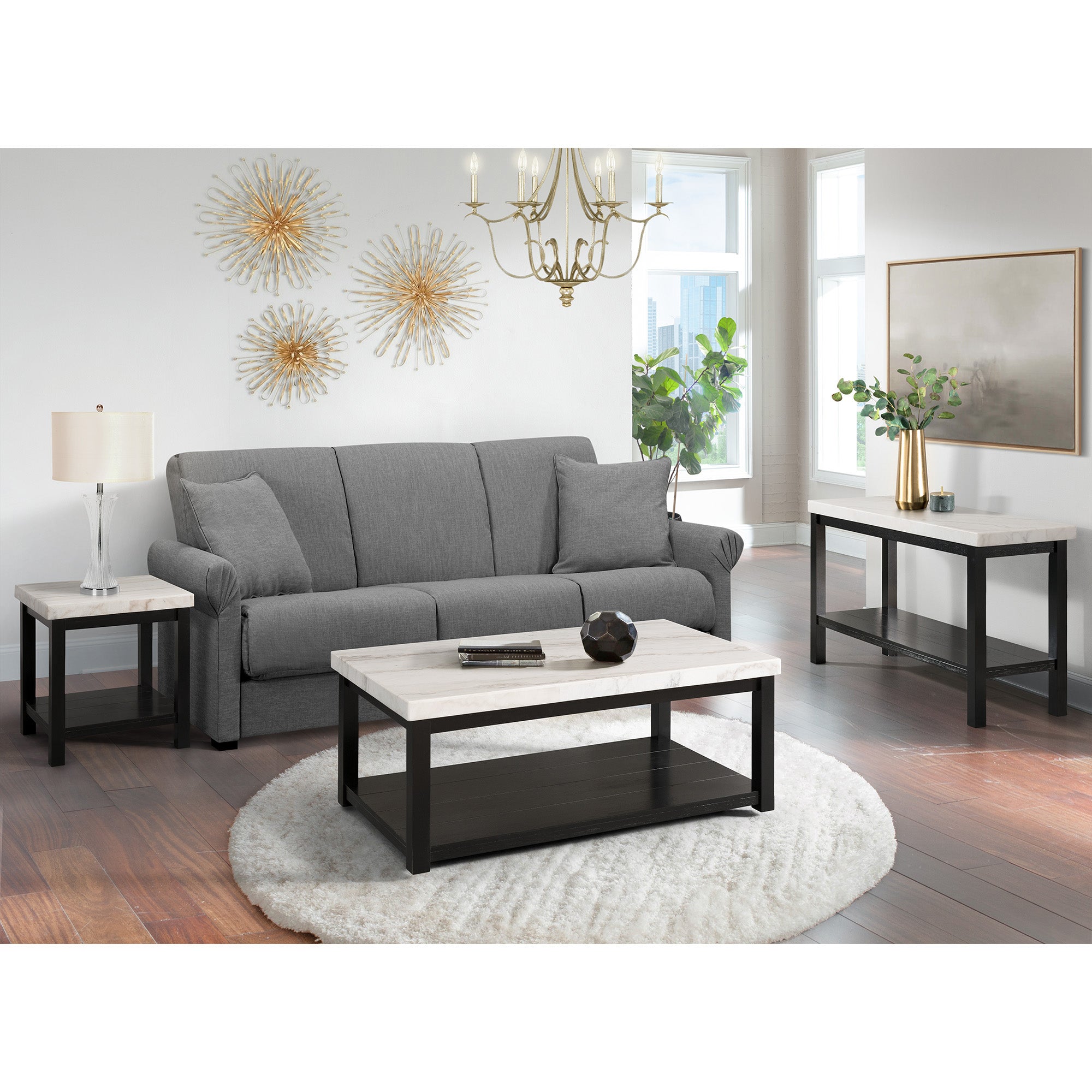 Marcello White Rectangular Coffee Table W/ Casters ISTA3 Packaging – SKU CML100CTE | Elements