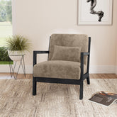 Marina Chair with kidney pillow in Langley Cocoa and Brushed Espresso Finish – SKU U-13830-11240-100C | Elements