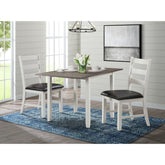 Martin 3 pc Drop Leaf Dining Set (Dark Brown Top - White Base) – SKU DMT7003DLDS | Elements