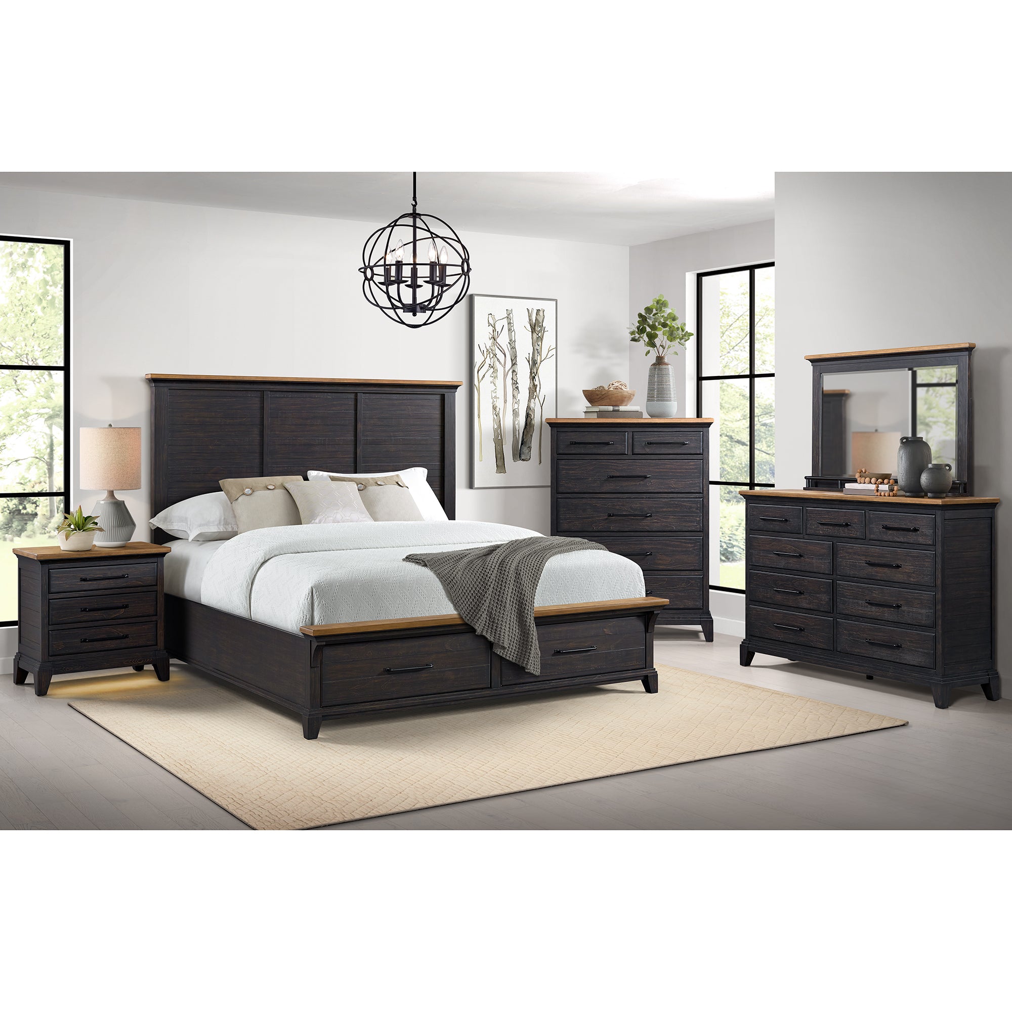 Montrose Dresser and Mirror Set in Espresso & Brown – SKU B-16670-5-DRMR | Elements