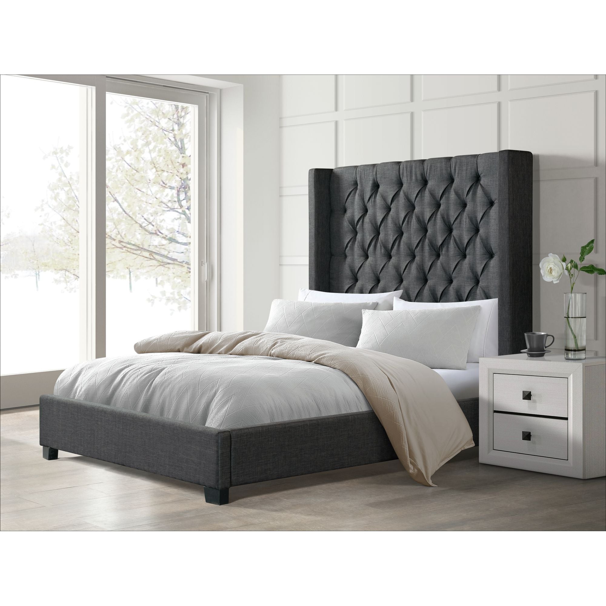 Morrow Queen Bed in Heirloom Charcoal – SKU UMW090QB | Elements