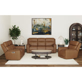 Mustang P3 Sofa with DDT, Wireless Charger in Aline Butternut – SKU U-16110-11430-308PPP | Elements