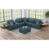 Options One Storage Ottoman in Palmer Plus Teal – SKU U-15020-11407-001 | Elements