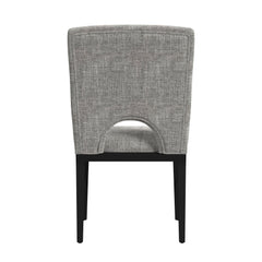 Oregon Dining Side Chair with Grey Fabric in Black (2 Per Carton)