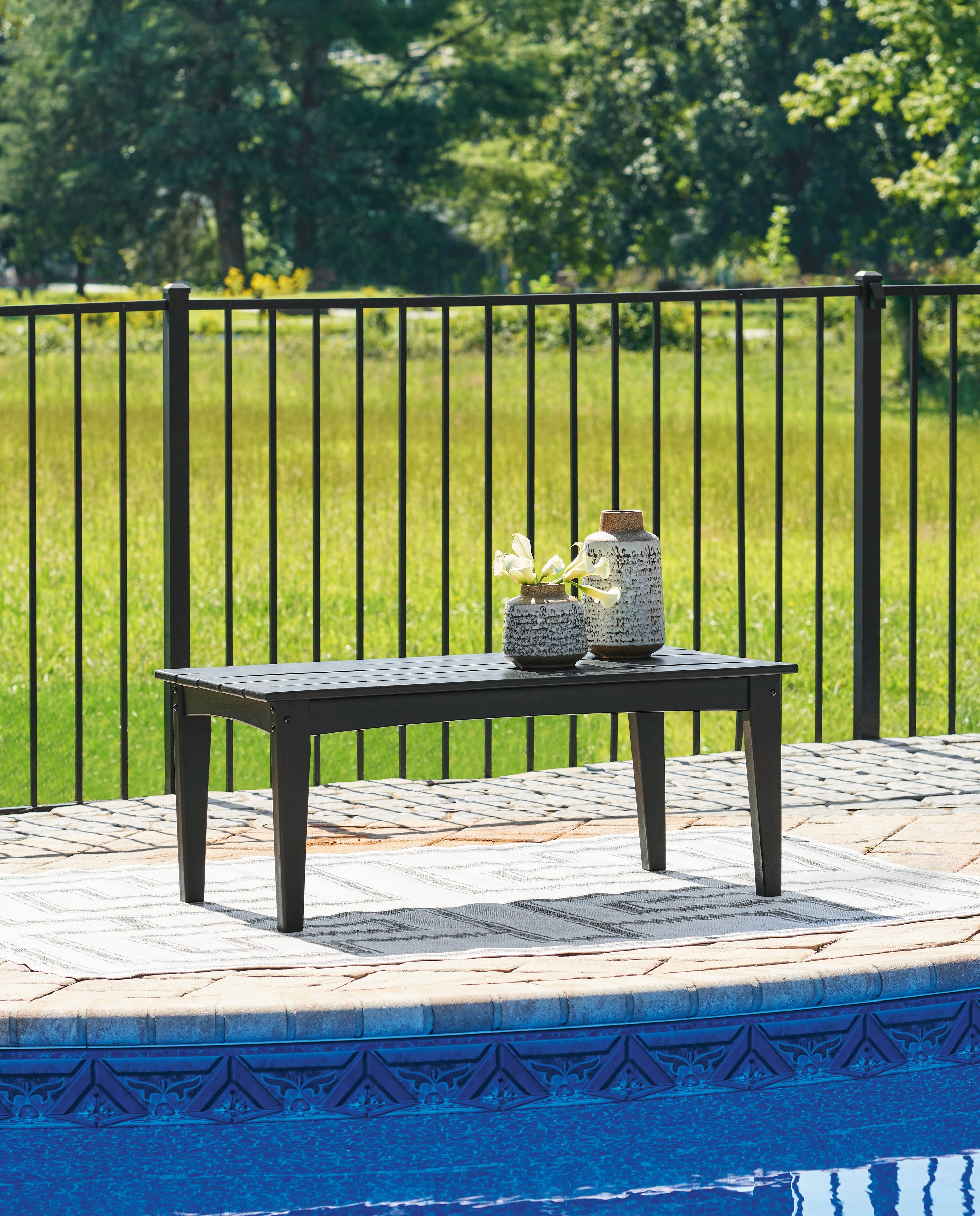 Hoover Furniture Outlet - Ashley Furniture - Hyland Wave Outdoor Coffee Table - Rectangular Cocktail Table - P108-701