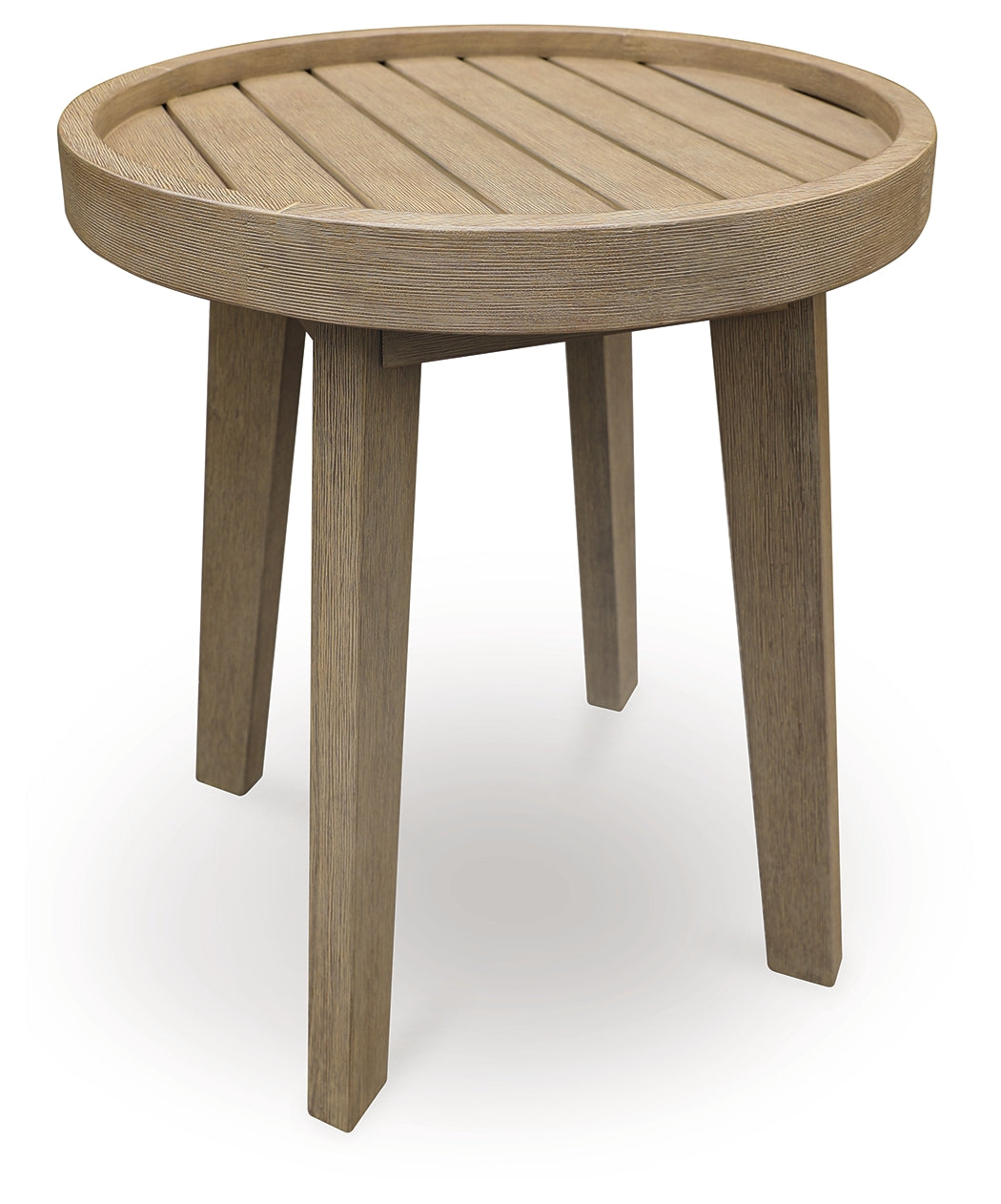 Hoover Furniture Outlet - Ashley Furniture - Marina Sun Outdoor End Table - Round End Table / Beige - PCP204-706