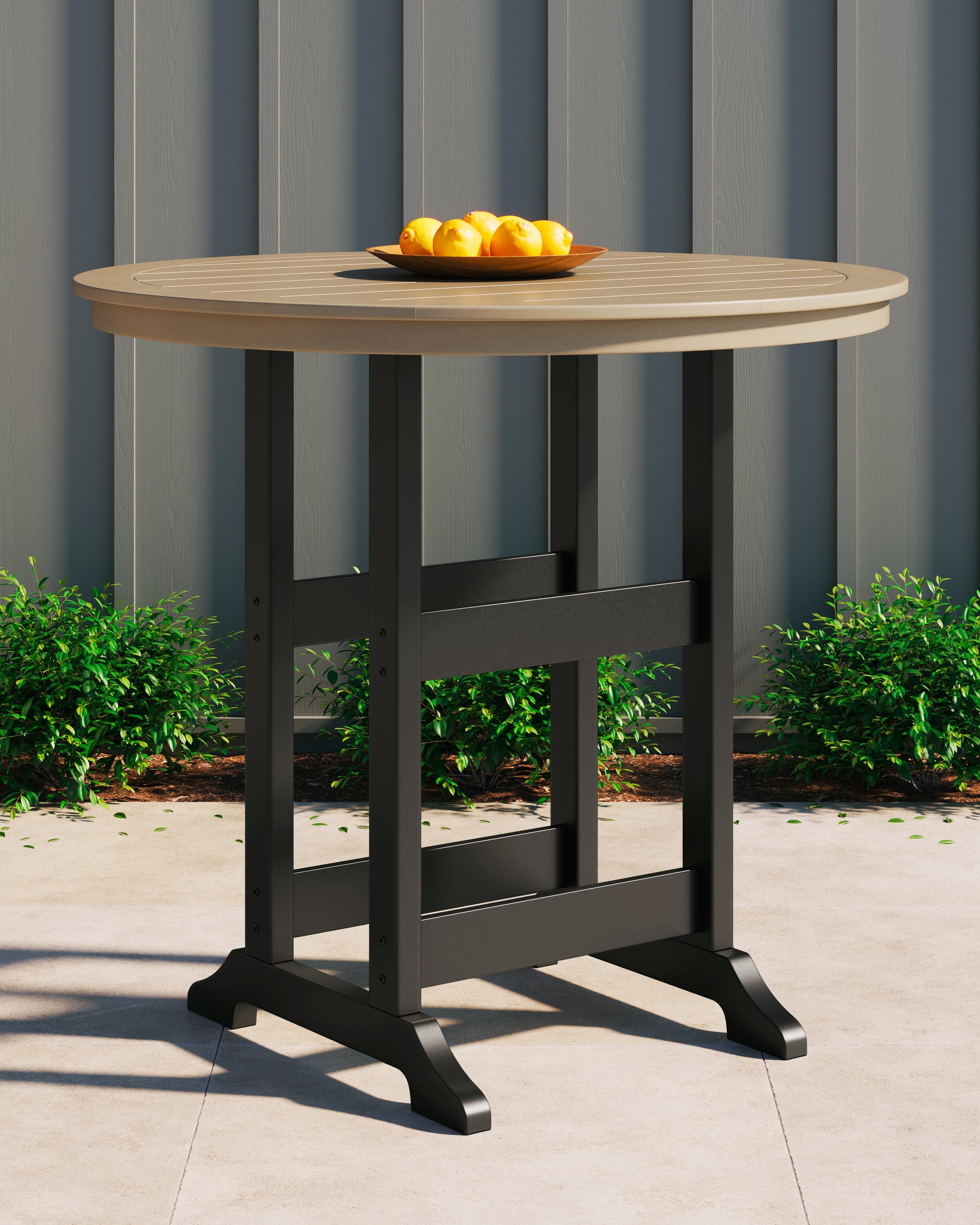 Hoover Furniture Outlet - Ashley Furniture - Fairen Trail Bar Table - Round Bar Table w/UMB OPT - P211-613