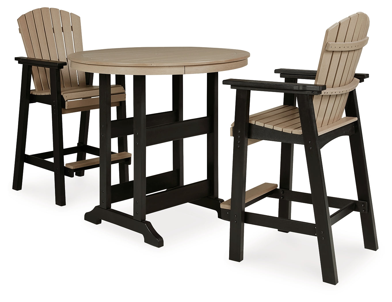 Hoover Furniture Outlet - Ashley Furniture - Fairen Trail Outdoor Counter Height Dining Table with 2 Barstools - Outdoor Counter Height Dining Table with 2 Barstools - P211B2