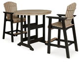 Hoover Furniture Outlet - Ashley Furniture - Fairen Trail Outdoor Counter Height Dining Table with 2 Barstools - Outdoor Counter Height Dining Table with 2 Barstools - P211B2