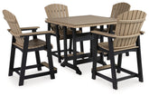 Hoover Furniture Outlet - Ashley Furniture - Fairen Trail Outdoor Counter Height Dining Table with 4 Barstools - Outdoor Counter Height Dining Table with 4 Barstools - P211P3