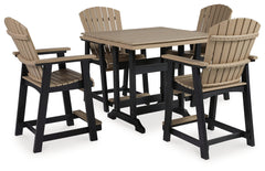 Hoover Furniture Outlet - Ashley Furniture - Fairen Trail Outdoor Counter Height Dining Table with 4 Barstools - Outdoor Counter Height Dining Table with 4 Barstools - P211P3