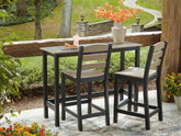 Hoover Furniture Outlet - Ashley Furniture - Shoreline Beach Outdoor Counter Table and 2 Barstools - Counter Table Set (3/CN) - PCP221-113