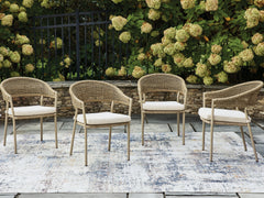 Hoover Furniture Outlet - Ashley Furniture - Orchard Beach Outdoor Arm Chair with Cushion (Set of 4) - Arm Chair With Cushion (4/CN) - PCP373-601A