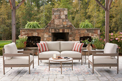 Hoover Furniture Outlet - Ashley Furniture - Bluff Trail Outdoor Love/Chairs/Tables Set (Set of 5) - Love/Chairs/Tables Set (5/CN) - PCP383-080