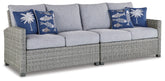 Hoover Furniture Outlet - Ashley Furniture - Naples Beach Outdoor Right and Left-arm Facing Loveseat with Cushion (Set of 2) - RAF/LAF Loveseat w/CUSH (Set of 2) - P439-854