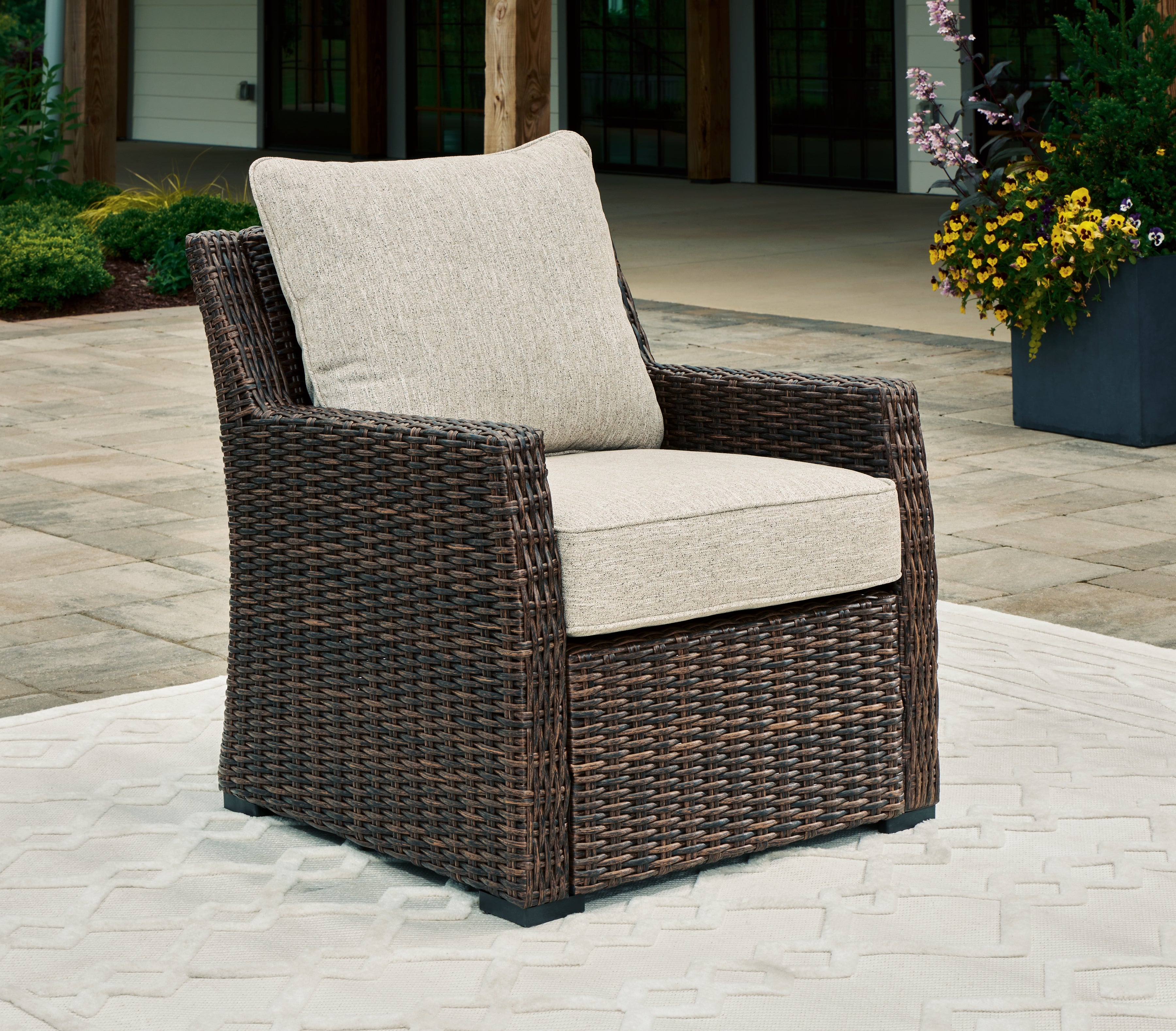 Hoover Furniture Outlet - Ashley Furniture - Brook Ranch Outdoor Lounge Chair with Cushion - Lounge Chair w/Cushion (1/CN) - P465-820