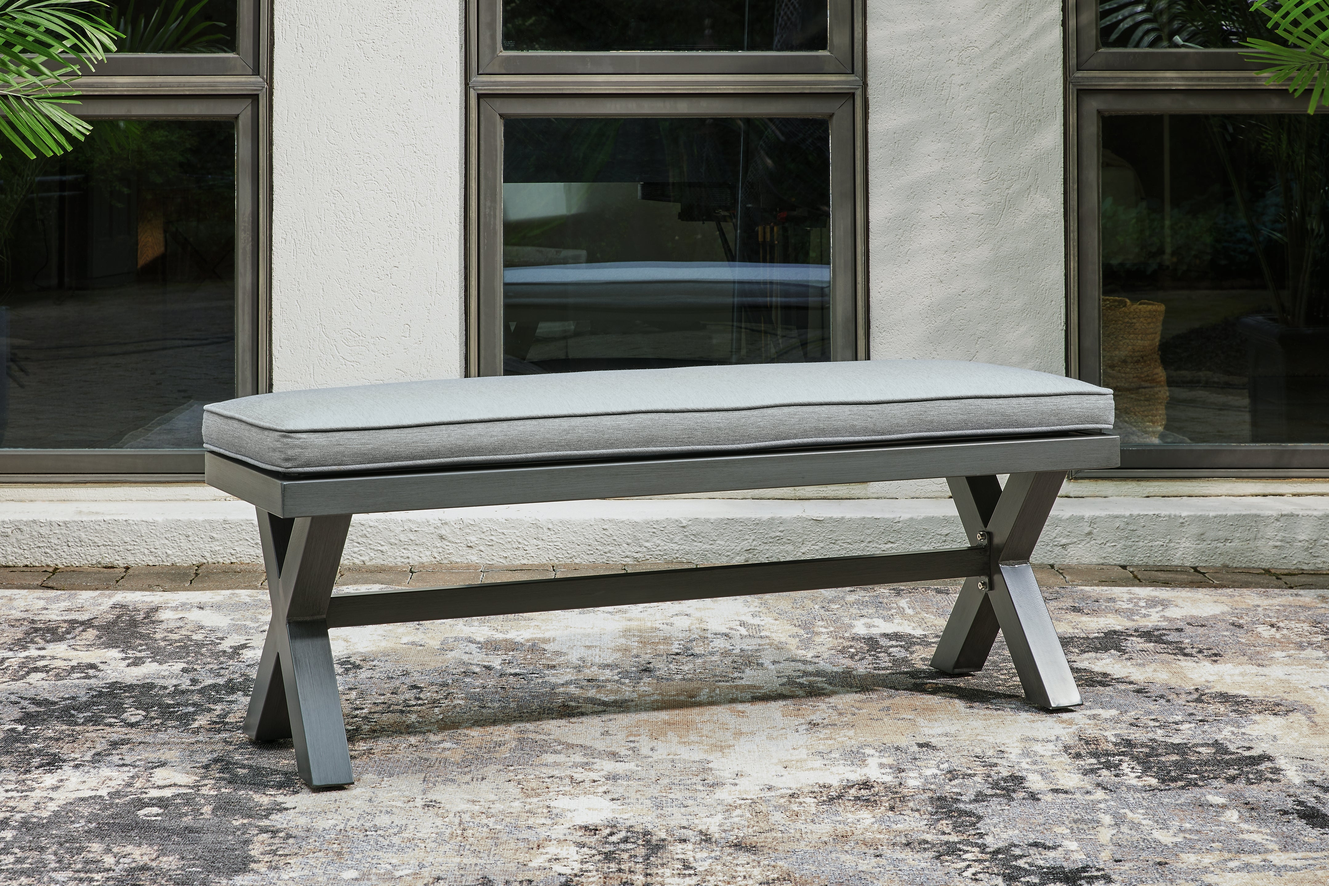 Hoover Furniture Outlet - Ashley Furniture - Elite Park Outdoor Bench with Cushion - Bench with Cushion - P518-600