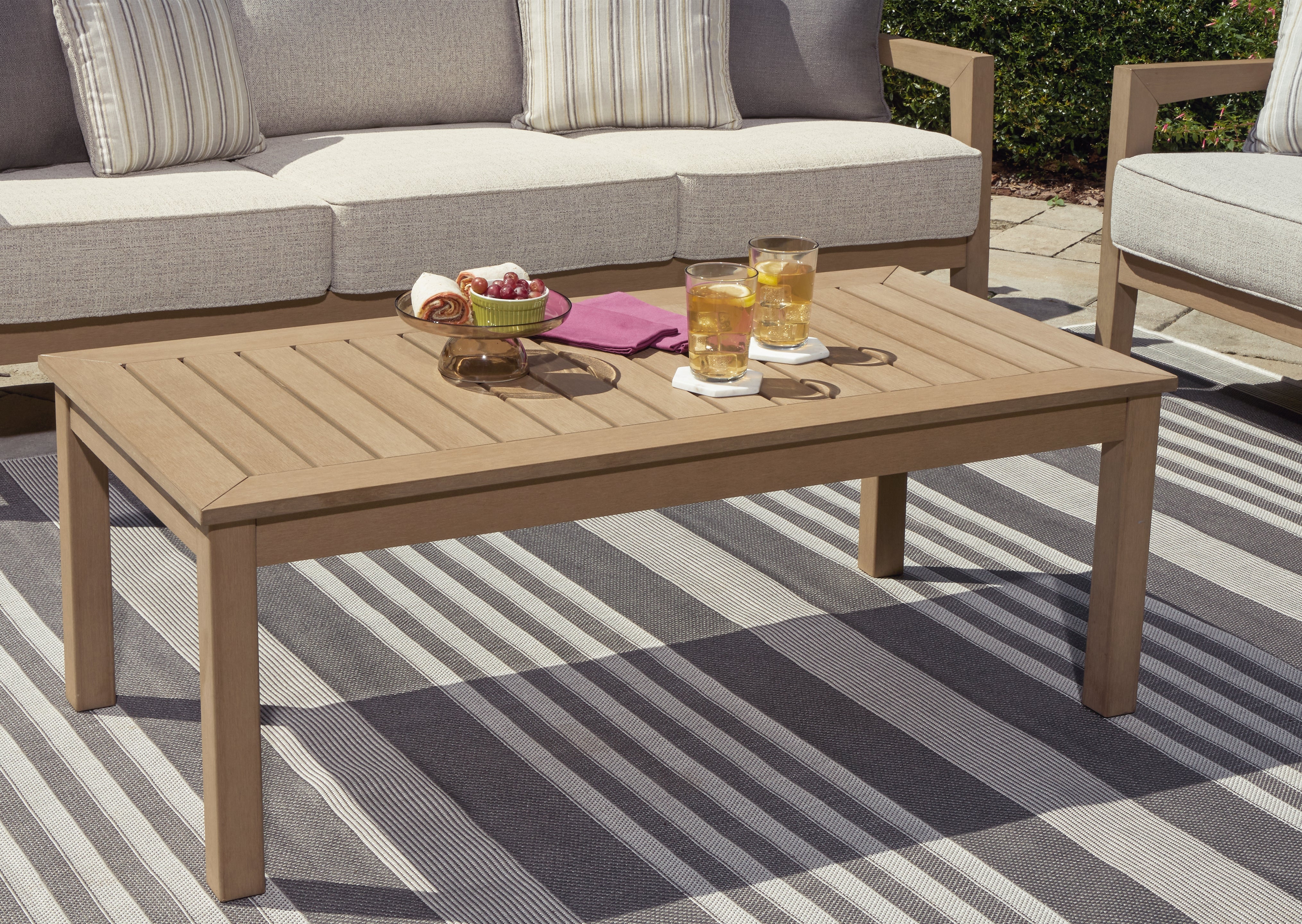 Hoover Furniture Outlet - Ashley Furniture - Hallow Creek Outdoor Coffee Table - Rectangular Cocktail Table - P560-701