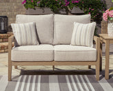 Hoover Furniture Outlet - Ashley Furniture - Hallow Creek Outdoor Loveseat with Cushion - Loveseat w/Cushion - P560-835