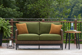 Hoover Furniture Outlet - Ashley Furniture - Horizon Hall Outdoor Loveseat with Cushion - Loveseat w/Cushion - P572-835