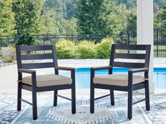 Hoover Furniture Outlet - Ashley Furniture - East Beach Outdoor Arm Chair with Cushion (Set of 2) - Arm Chair With Cushion (Set of 2) - PCP587-601A