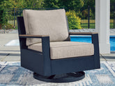 Hoover Furniture Outlet - Ashley Furniture - East Beach Outdoor Swivel Glider Chair with Cushion - Swivel Glider Chair w/Cushion - PCP587-821