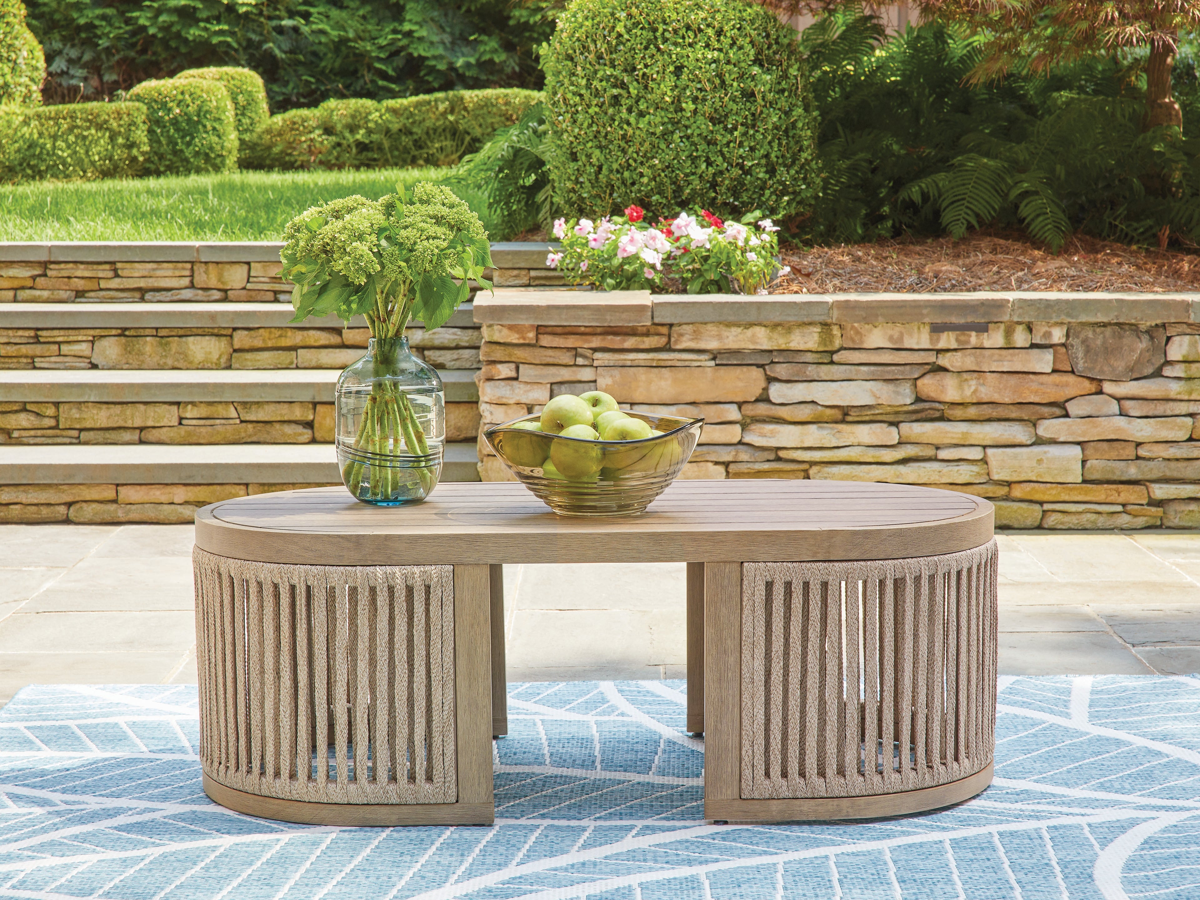 Hoover Furniture Outlet - Ashley Furniture - Serena Shores Outdoor Coffee Table - Rectangular Cocktail Table - PCP604-701