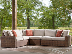 Hoover Furniture Outlet - Ashley Furniture - Dolan Creek 4-Piece Outdoor Sectional - 4-Piece Outdoor Sectional - PCP610P2