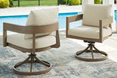 Hoover Furniture Outlet - Ashley Furniture - Serene Bay Outdoor Swivel Dining Chair with Cushion (Set of 2) - Swivel Chair w/Cushion (Set of 2) - P671-602A