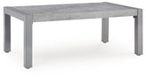 Hoover Furniture Outlet - Ashley Furniture - Hurley Park Outdoor Coffee Table - Rectangular Cocktail Table / Gray - PCP695-701