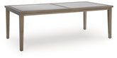 Hoover Furniture Outlet - Ashley Furniture - Rainier Ranch Outdoor Dining Table - RECT Dining Table w/UMB OPT / Brown/Beige - P701-625
