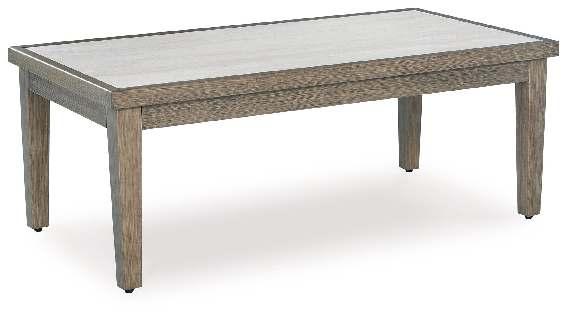 Hoover Furniture Outlet - Ashley Furniture - Rainier Ranch Outdoor Coffee Table - Rectangular Cocktail Table / Brown/Beige - P701-701