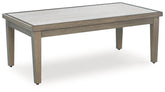 Hoover Furniture Outlet - Ashley Furniture - Rainier Ranch Outdoor Coffee Table - Rectangular Cocktail Table / Brown/Beige - P701-701