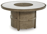 Hoover Furniture Outlet - Ashley Furniture - Rainier Ranch Fire Pit Table - Round Fire Pit Table / Beige - P701-776